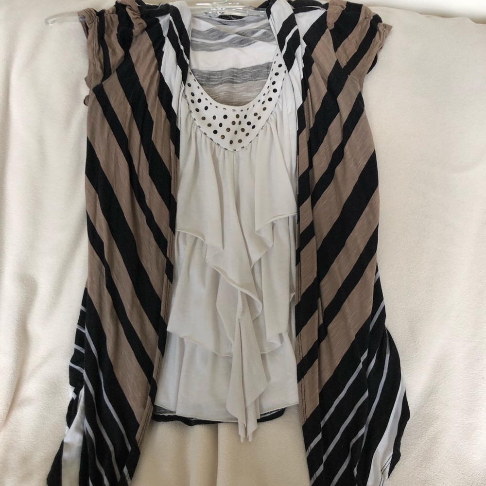 Striped Black and Tan Blouse